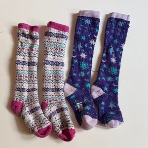 Lands' End Kids Patterned Socks - Pink and Purple